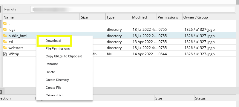 通过 FileZilla 下载站点文件