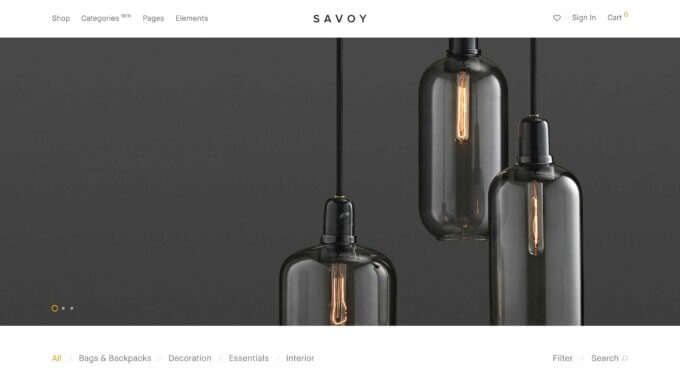 Savoy WooCommerce teması.