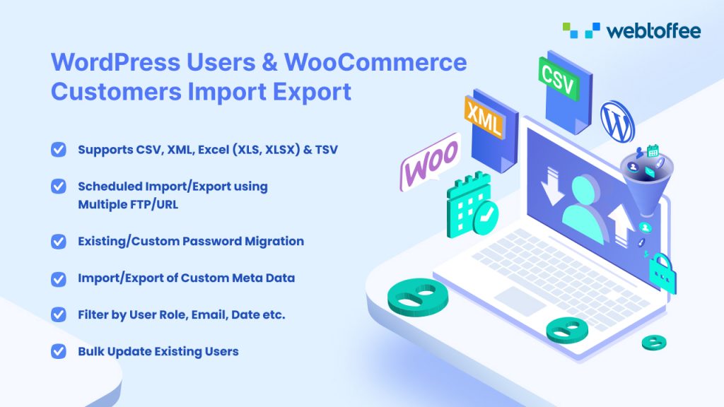 Utilisateurs WordPress et clients WooCommerce Import Export