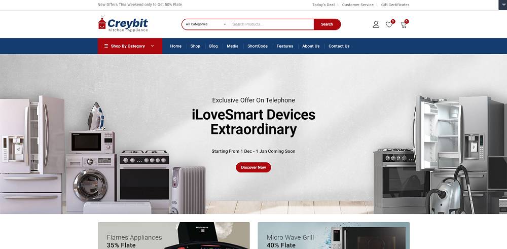 Creybit - Ev Aletleri ve Elektronik WooCommerce Temaları