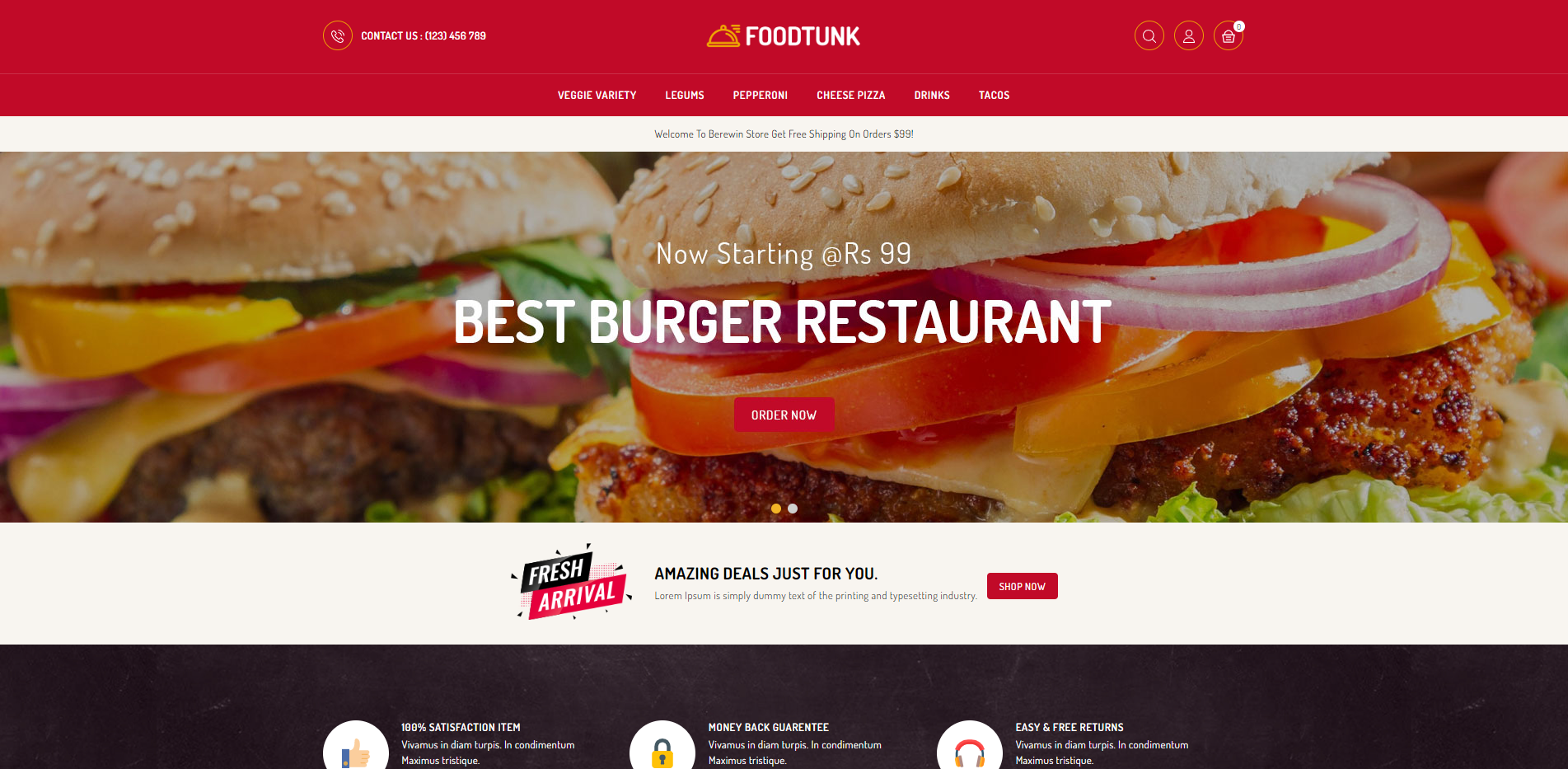 FoodTunk - フード レストラン向けの最高の Prestashop テーマ