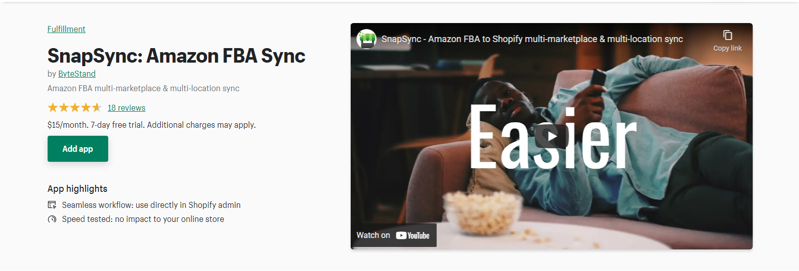 SnapSync - Shopify vender en Amazon