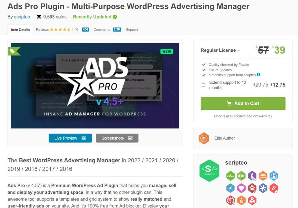 Plugin Ads Pro pour la gestion des publicités dans WordPress