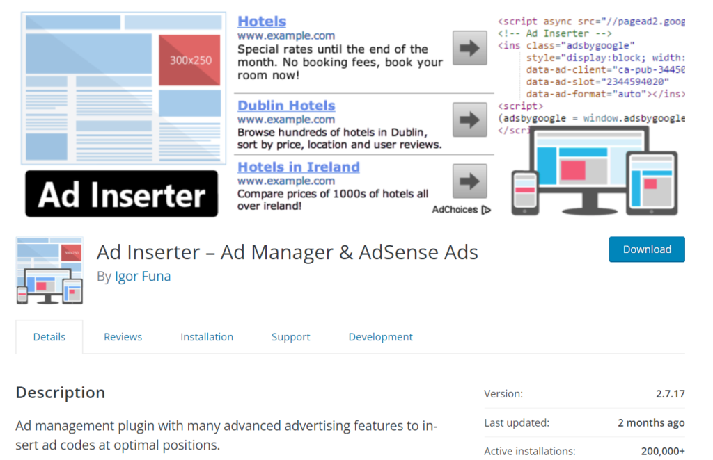 Ad-Inserter-Plugin für Google AdSense