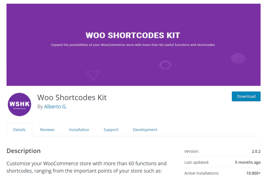 woo shortcode kit - Plugin WooCommerce shortcode