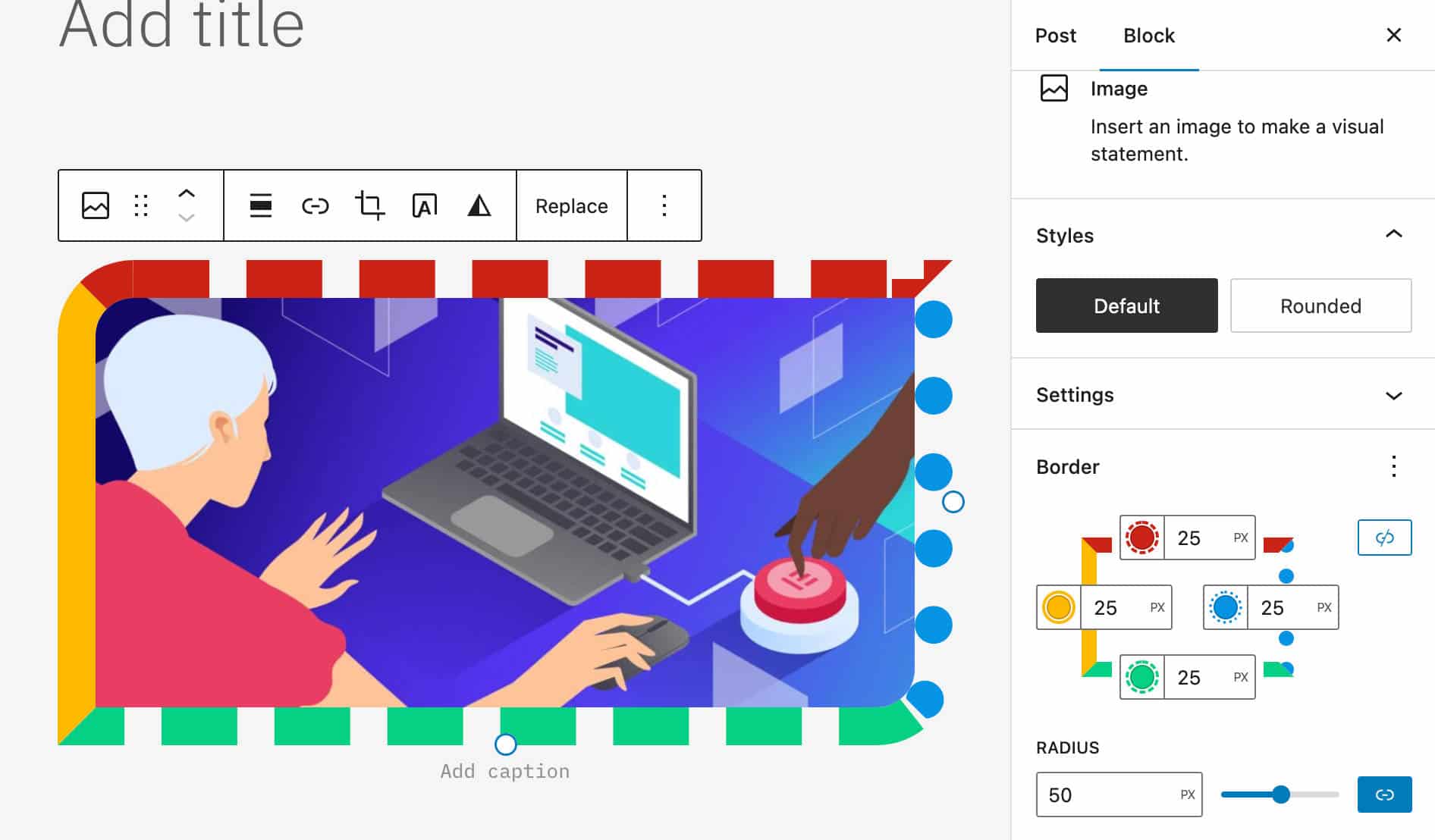 WordPress 6.1 の画像境界コントロール