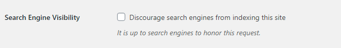 Options de visibilité des moteurs de recherche sur WordPress