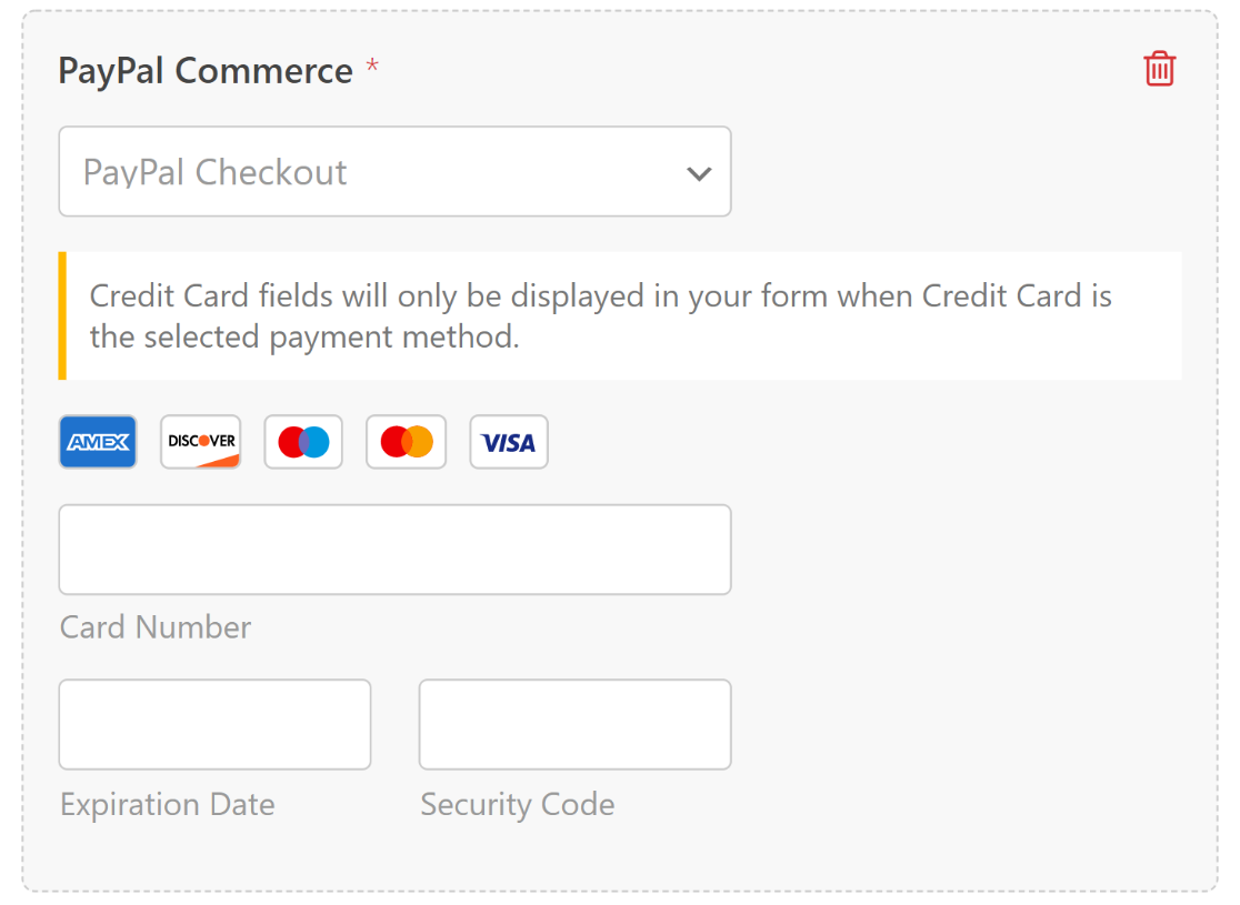 PayPal Commerce cards