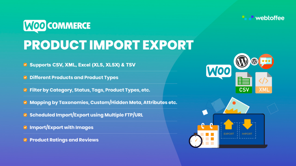 Plugin d'importation et d'exportation de produits pour la version premium de WooCommerce