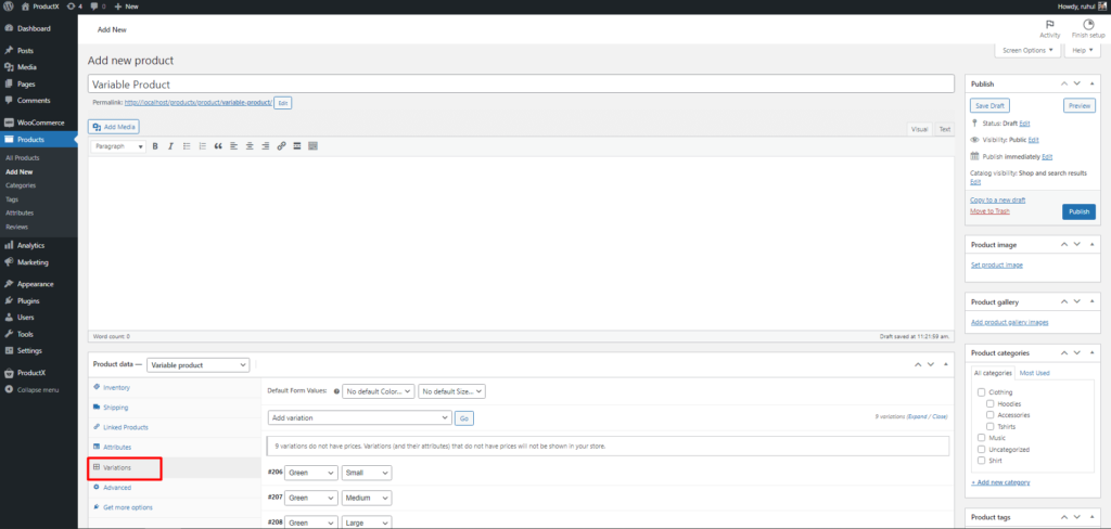 Typy produktów WooCommerce: pełny przegląd 7 Variable Product Variations