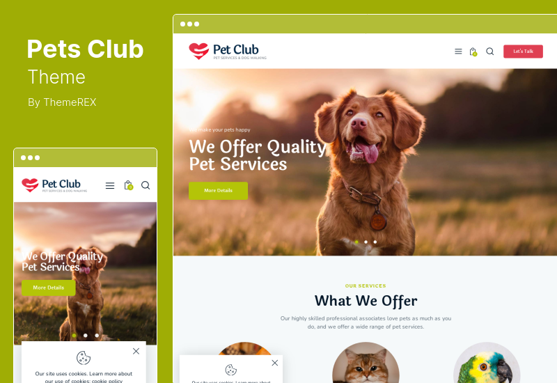 Thème Pets Club - Thème WordPress pour animalerie et élevage vétérinaire