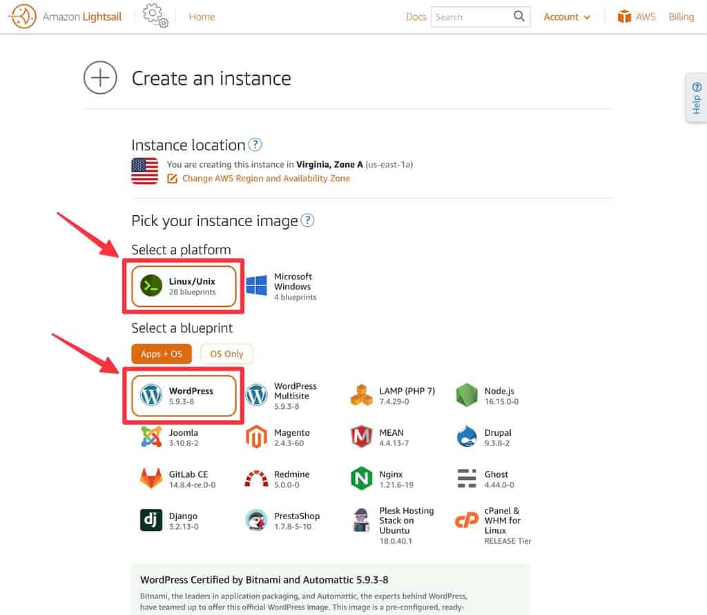 Выберите план WordPress