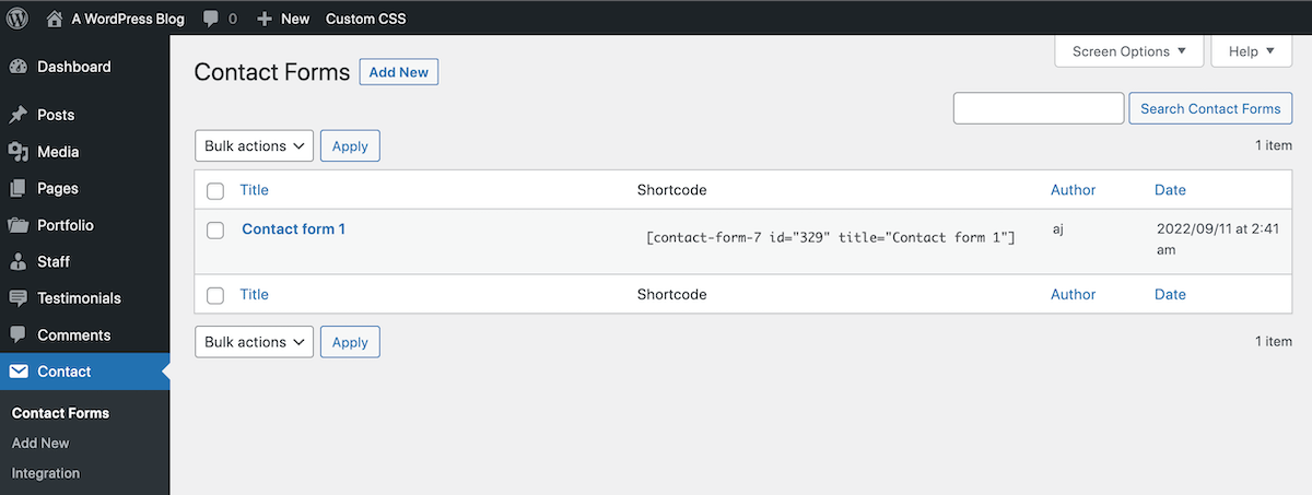 Contact Form 7 のインストール