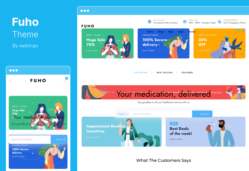 Tema Fuho - Tema WooCommerce magazin farmacie