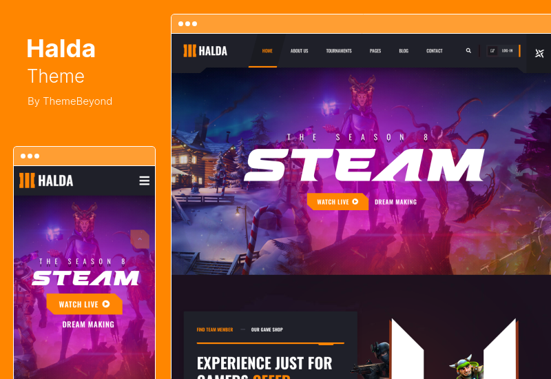 ธีม Halda - eSports และเกม WordPress Theme