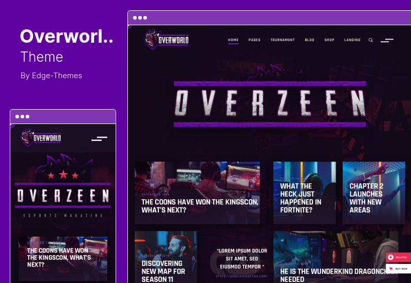 Tema Overworld - Tema WordPress para eSports e jogos