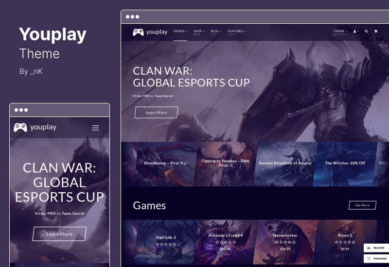 Tema Youplay - Tema WordPress Gaming