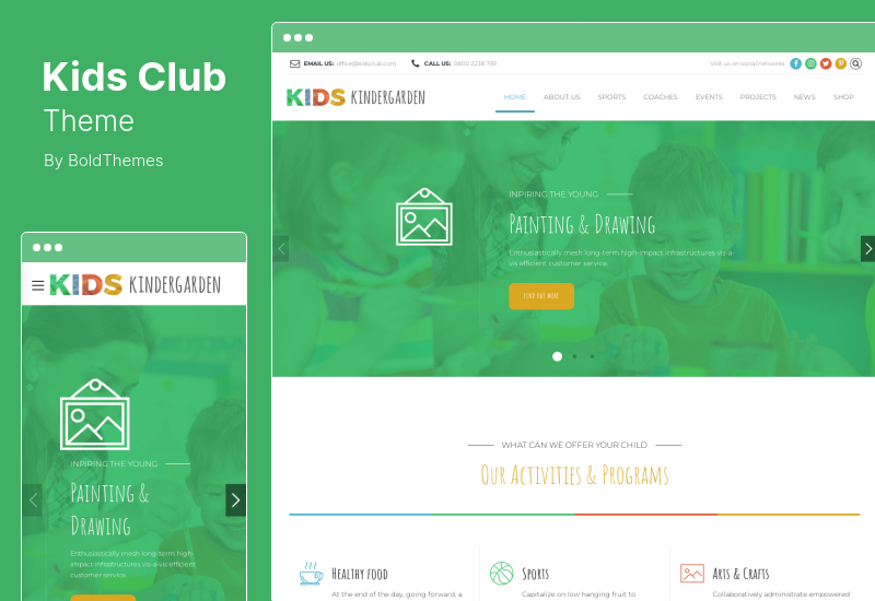 Thème du club pour enfants - Thème WordPress pour la maternelle, l'école et le camp