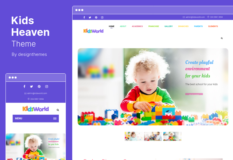 Thème Kids Heaven - Thème WordPress pour l'éducation des enfants