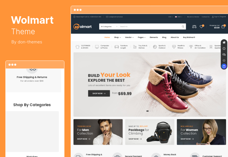 Тема Wolmart - Тема WooCommerce для мультивендорной торговой площадки