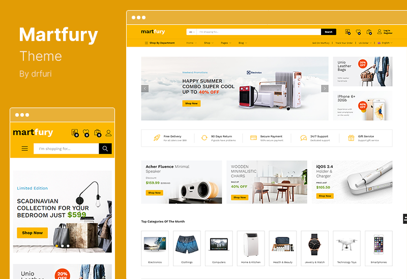 Martfury テーマ - WooCommerce Marketplace WordPress テーマ