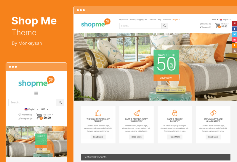 ShopMe Theme - Тема WooCommerce и WordPress для нескольких поставщиков