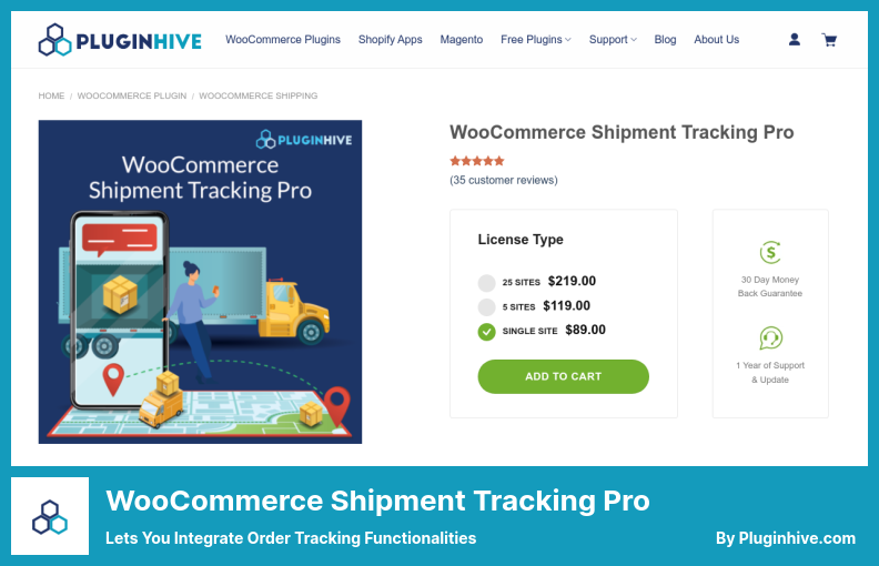 WooCommerce Shipment Tracking Pro 플러그인 - 주문 추적 기능을 통합할 수 있습니다.