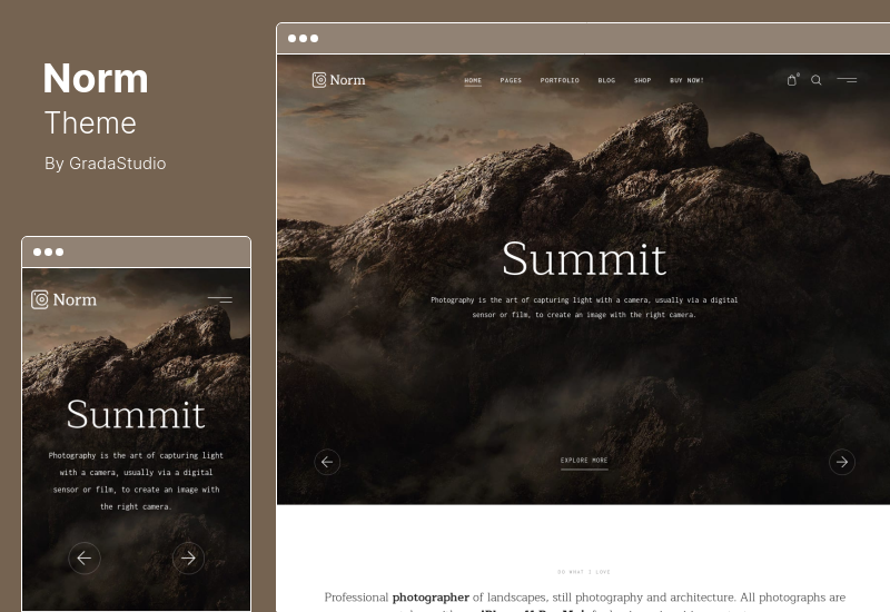 Norm-Thema - Fotografie-Element oder WordPress-Thema