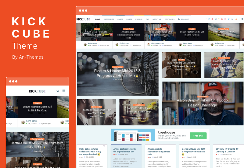 KICKCUBE Theme - Keanggotaan & Berbagi Konten Pengguna Tema WordPress