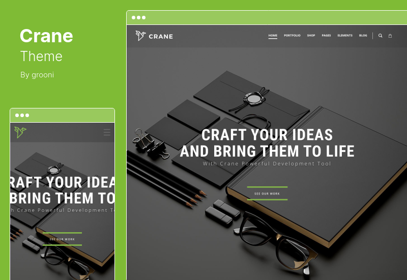 Crane Theme - Tema de WordPress multipropósito receptivo