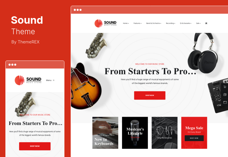 Tema Suara - Tema WordPress Toko Online Alat Musik