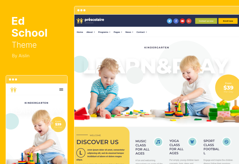 Ed School テーマ - Education WordPress テーマ