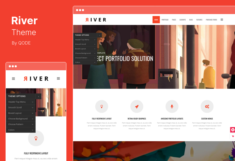 River Theme — многоцелевая тема WordPress для Retina