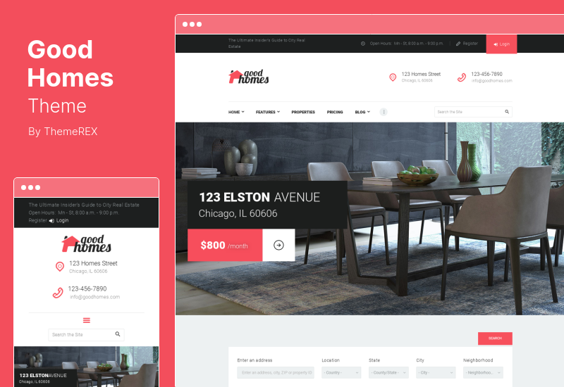 Good Homes Theme - Tema WordPress Real Estat Kontemporer