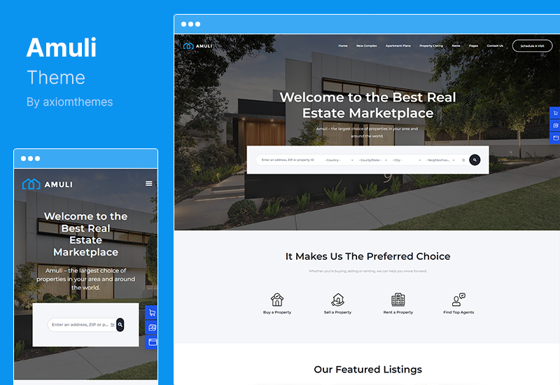 Tema Amuli - Tema WordPress Marketplace Properti Real Estate