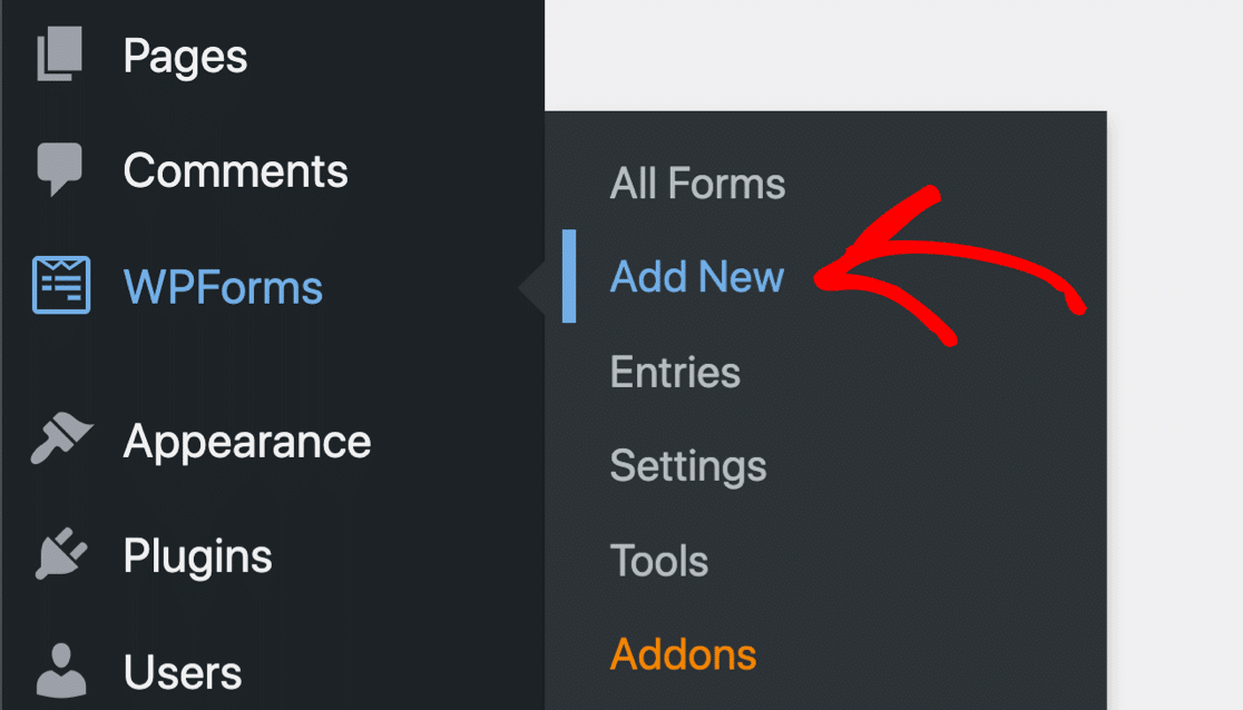 Add new form in WPForms