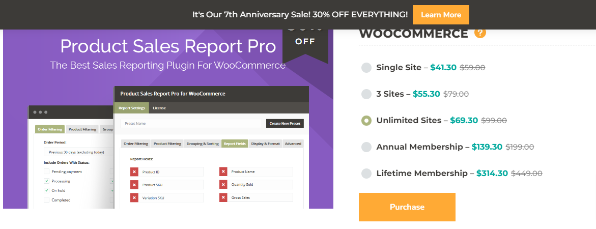 Plugin de rapport Woocommerce