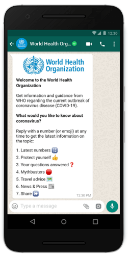 L'OMS e WhatsApp si sono accoppiati per fornire informazioni su Covid in un modo simile a una chat