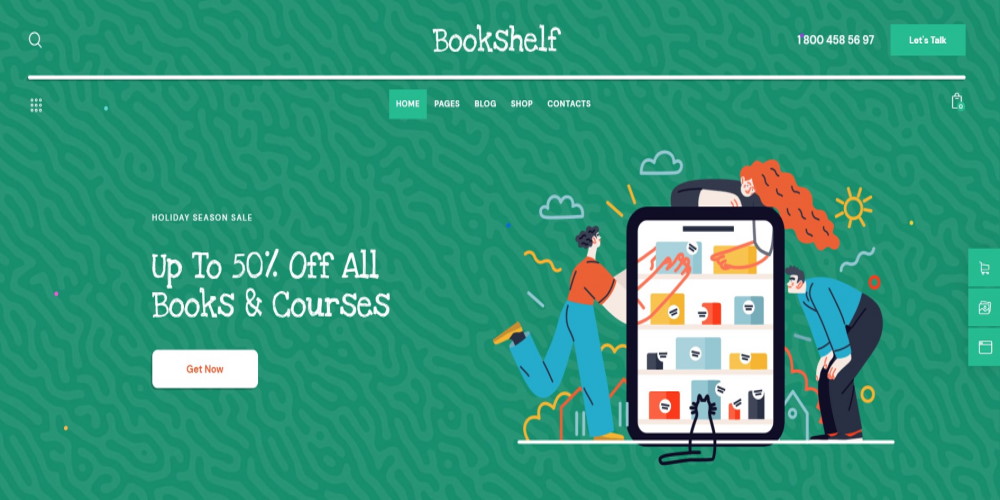 Offizielle Website des WordPress-Bibliotheksthemas Bookshelf