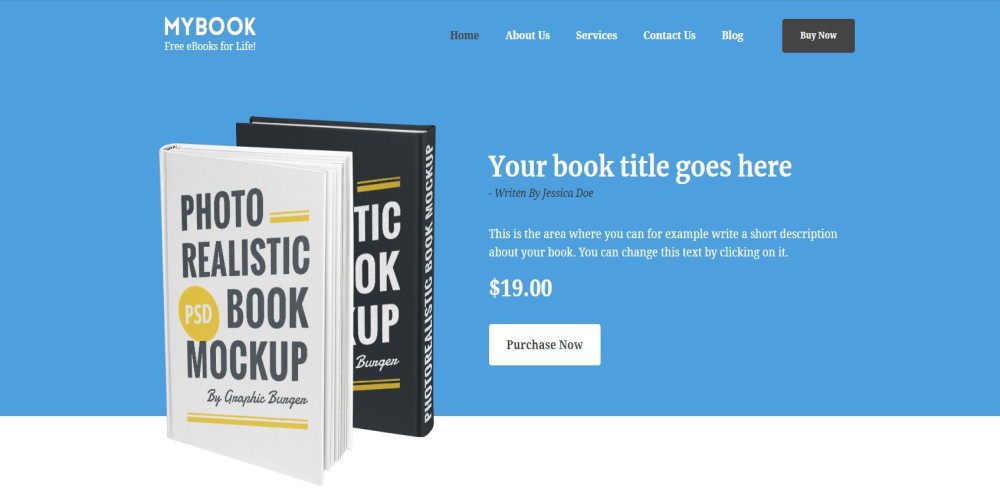 Mybook WordPress-Bibliotheksdesign-Demo-Website