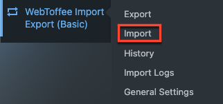 Importer depuis le plugin de base Webtoffee Import Export