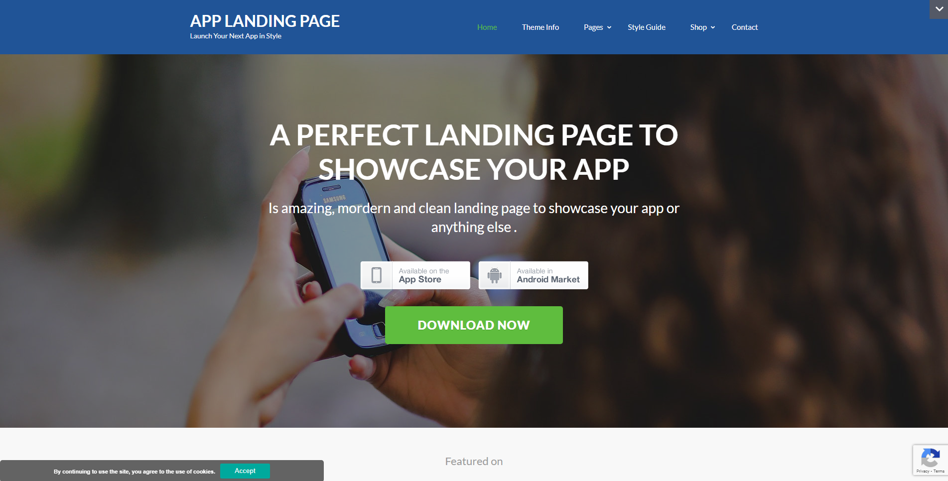 Halaman Landing APP - tema WordPress halaman arahan gratis