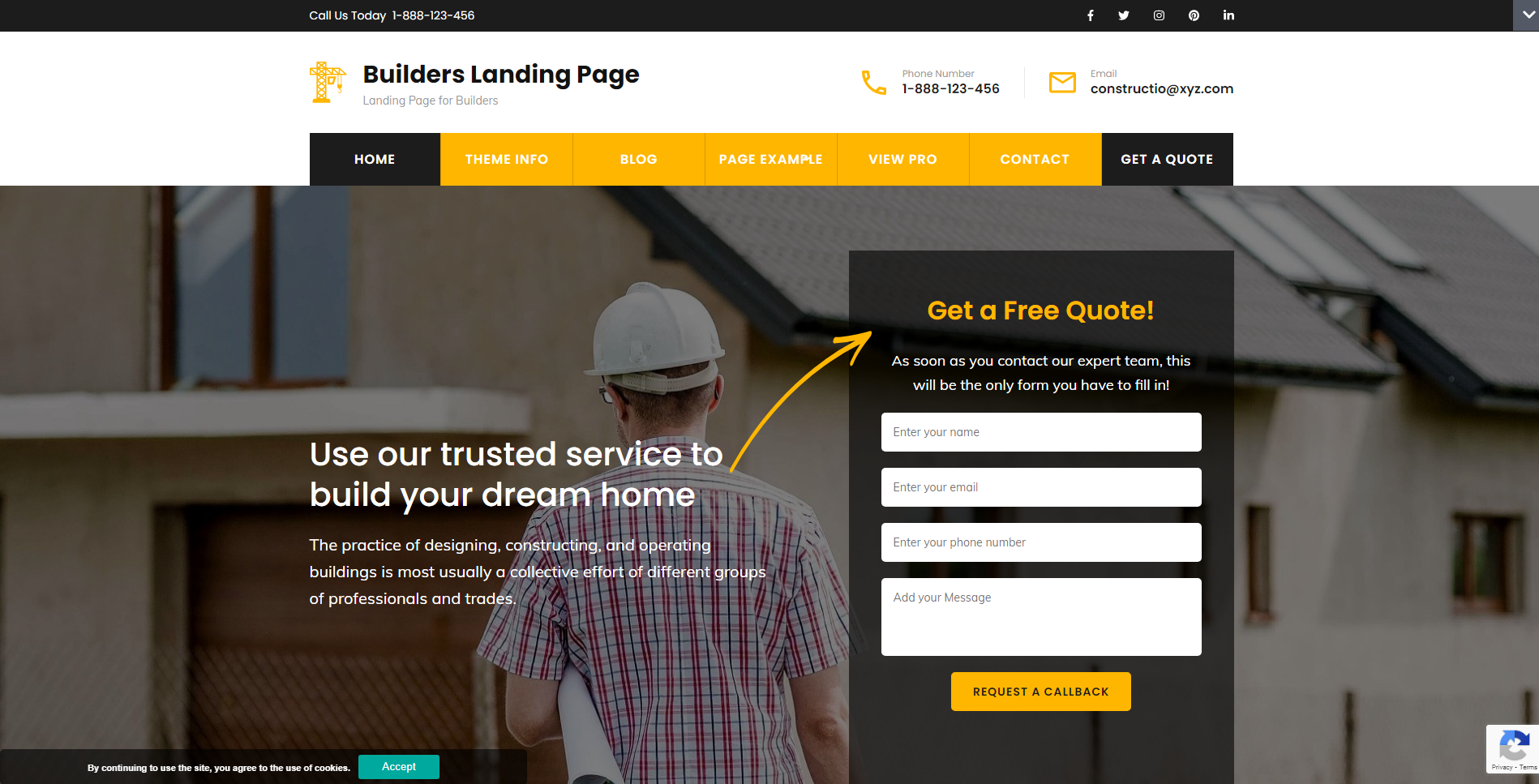 Builder Landing Page - tema WordPress halaman landing gratis