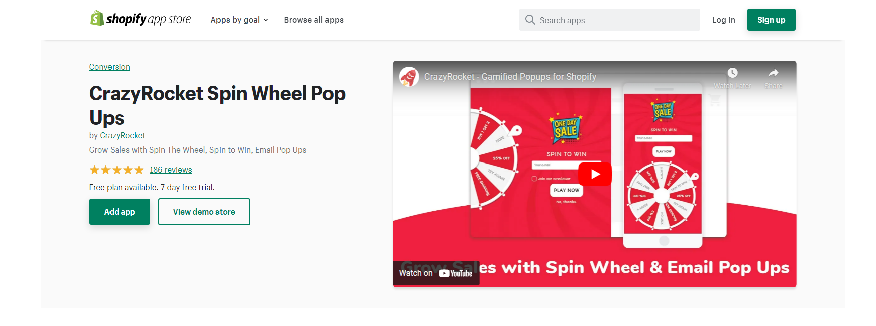 CrazyRocket Spin Wheel - Shopify Spin The Wheel Uygulamaları