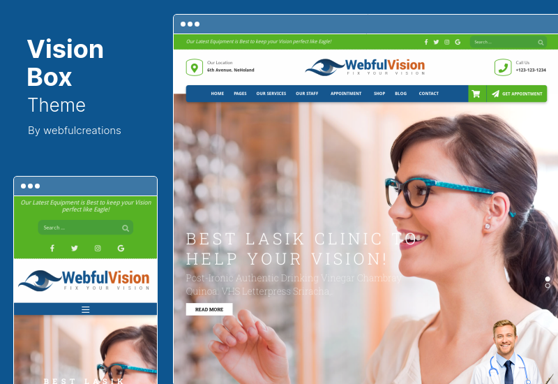 VisionBox Theme – WordPress-Theme für Optiker und Augenpflege