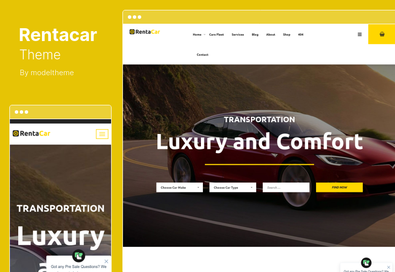 Tema Rentacar - Aluguel de carros e listagem de temas WordPress