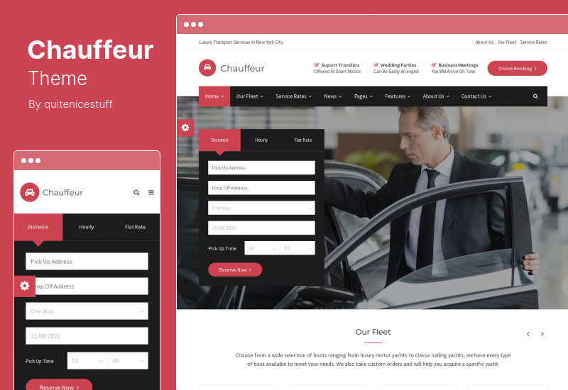 Tema Chauffeur - Tema WordPress Limousine, Transporte e Aluguel de Carros