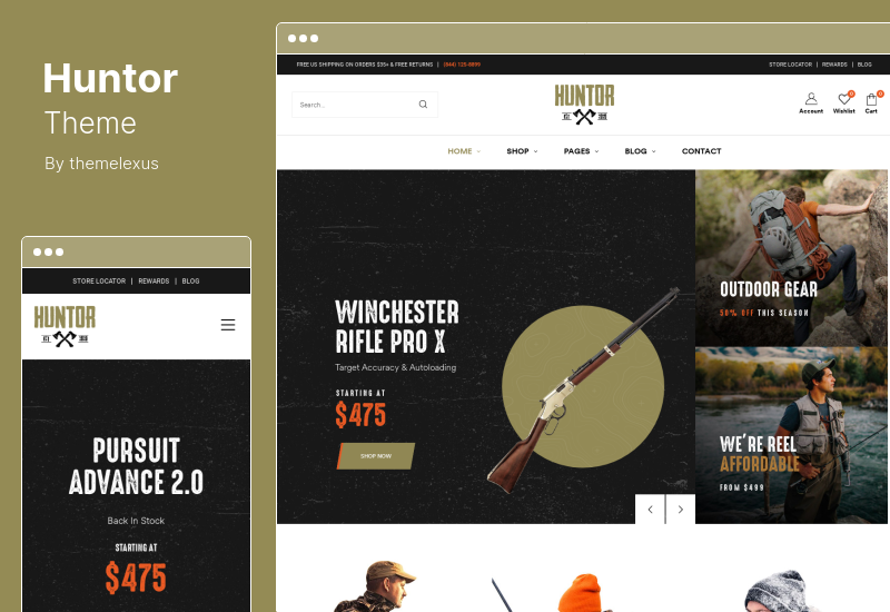 Thème Hunter - Thème WooCommerce pour la chasse et la boutique en plein air