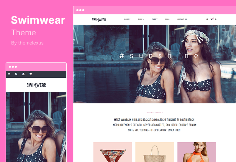 Thème de maillots de bain - Thème WordPress SummerShop WooCommerce