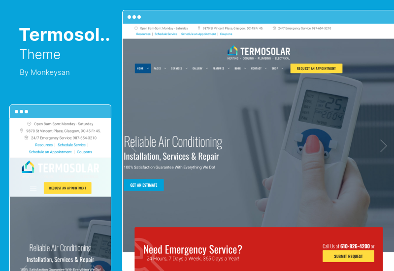 Thème Termosolar - Thème WordPress des services de maintenance